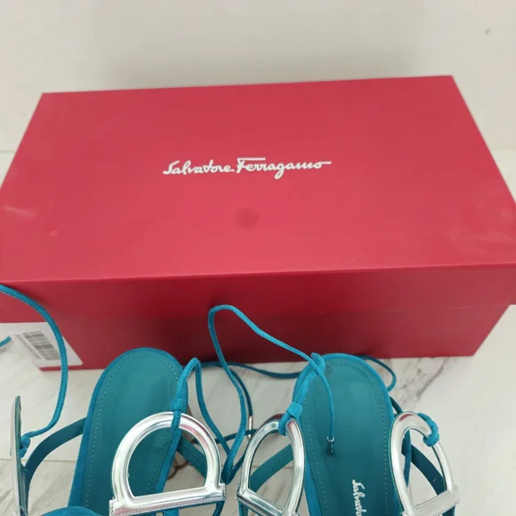 Salvatore Ferragamo Blue Strappy Sandals - Picture 7 of 9